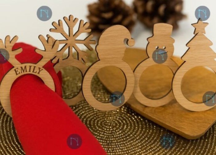 Juego de servilleteros navideños