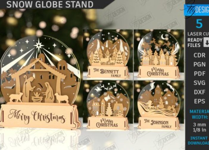 Juego de soporte para bola de nieve navideña