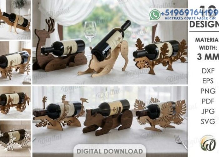 Juego de soportes para botellas de vino Para mas Vectores Whatsapp 51969764199