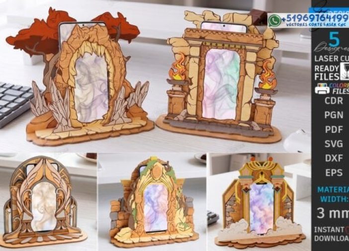 Juego de soportes para teléfono Magic Mirror cortados con láser