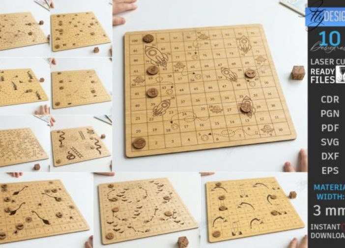 Juego de tablero láser de serpientes y escaleras
