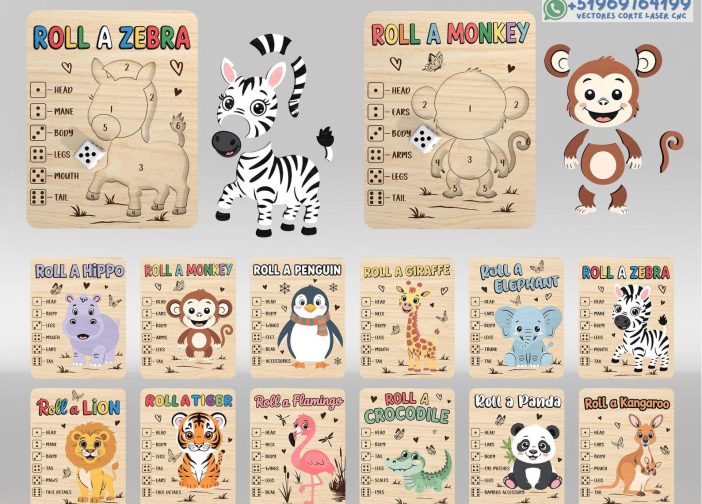 Juego tablero de dados de animales del zoologico Para mas Vectores Whatsapp 51969764199