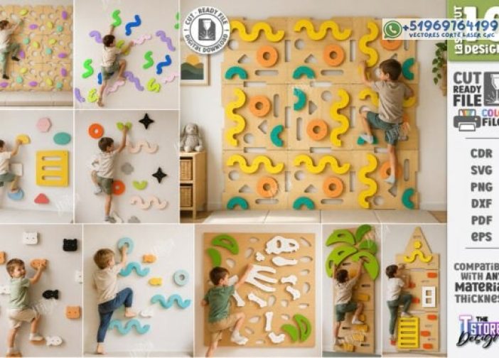 Kids Climbing Wall Panel Laser Pack