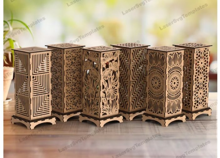 Lampara de mesa de madera paquete de 6