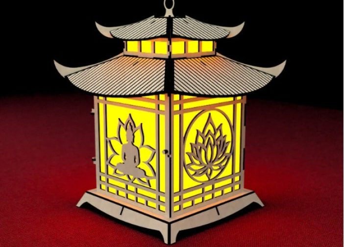 Lampara de pagoda con forma de linterna