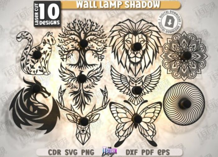 Lámpara de pared con sombras