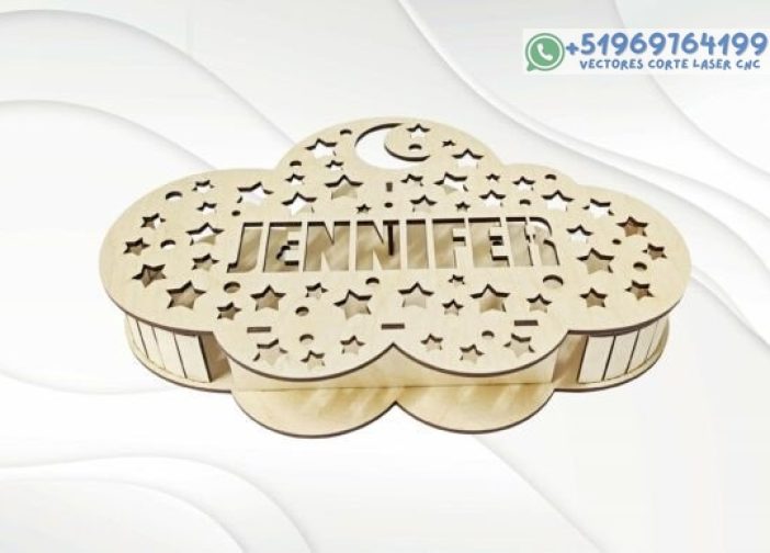 Lámpara decorativa con forma de nube personalizado con nombre3 Para mas Vectores Whatsapp 51969764199