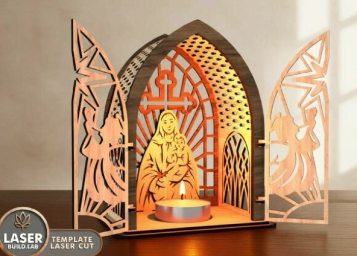 Lampara religiosa maria y jesus