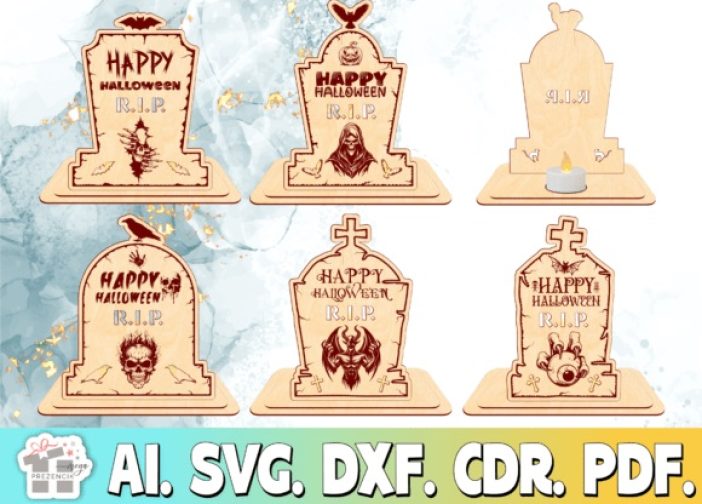 Lapidas de Halloween para velas led