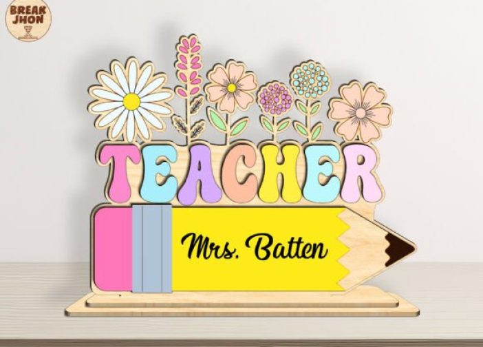 Lapiz personalizado nombre del maestro SVG