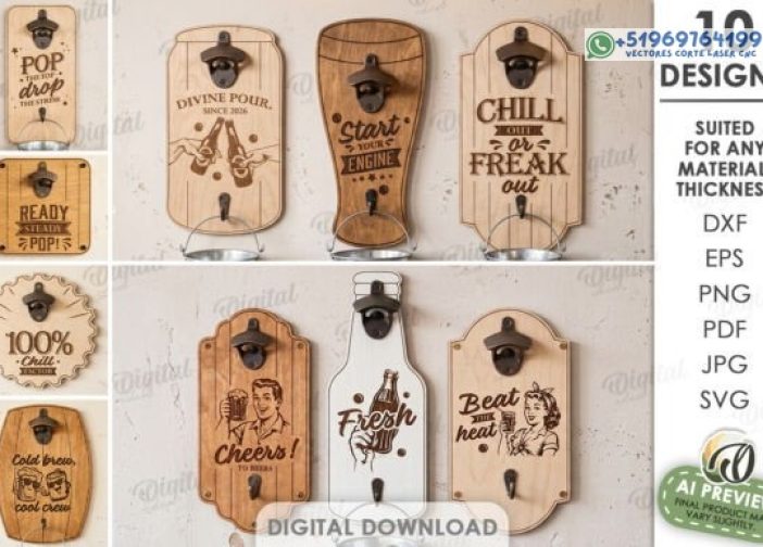Láser de paquete de abridores de cerveza montados en la pared