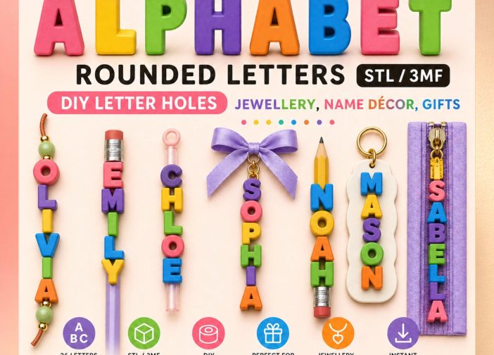 Letras redondeadas multifuncionales del alfabeto joyeria decoracion