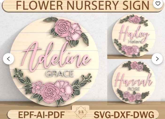 Letrero de nombre de vivero de flores