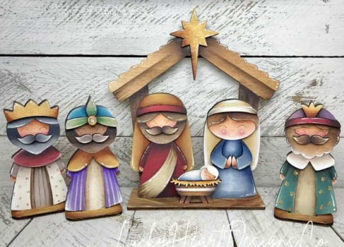 Letrero navideño de pie de la navidad jesus maria Reyes magos