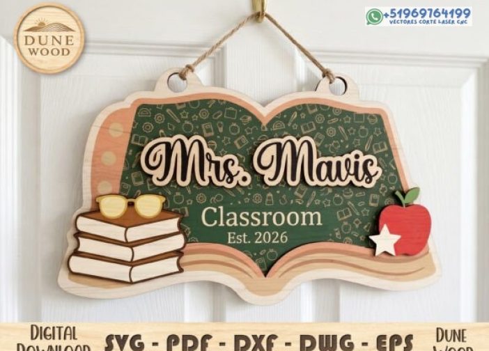 Letrero para puerta de aula de profesor