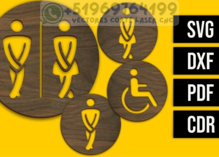 Letreros cartel para baño inodoro