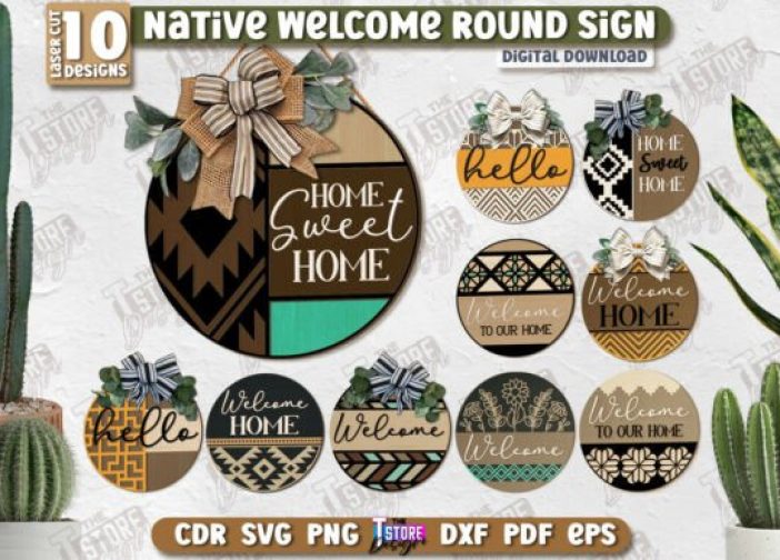 Letreros redondo de bienvenida
