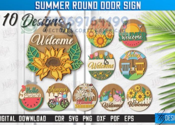 Letreros redondos de pared de verano