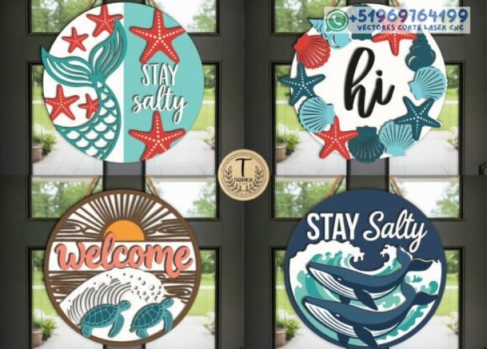Letreros redondos para puertas de playa verano Para mas Vectores Whatsapp 51969764199