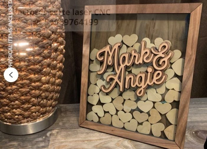 Libro de visitas de boda con corazones