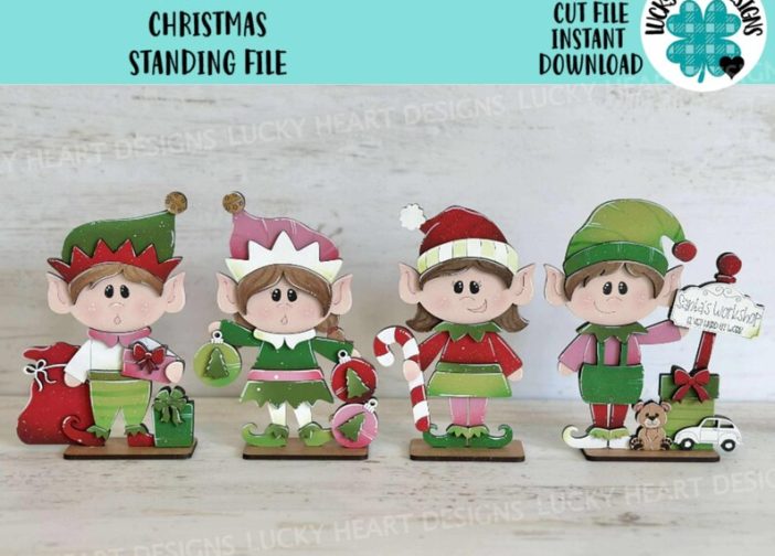 Lindo elfo navideño de pie