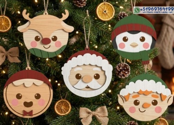 Lindo paquete SVG de adornos navideños