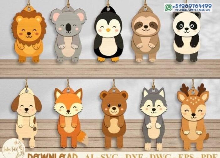 Lindo paquete SVG de animales colgantes