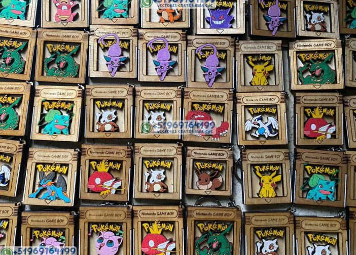Llavero con 56 cartuchos de pokemon Nintendo game boy