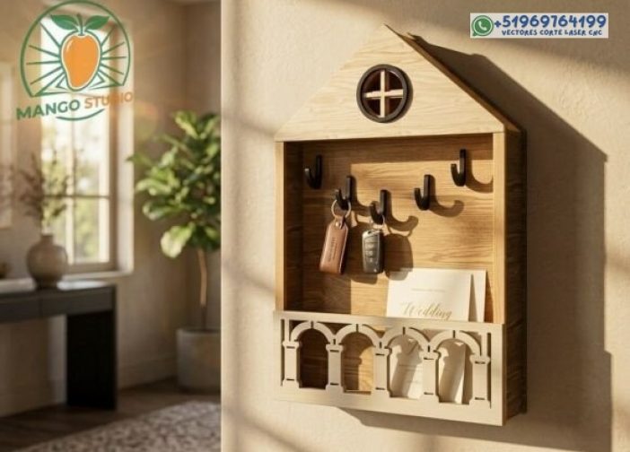 Llavero estilo casa con balcon 3 mm2