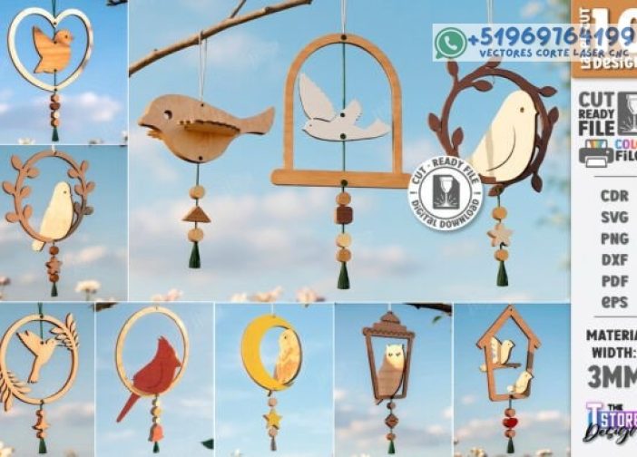 Lote de adornos de pájaros colgantes voladores Para mas Vectores Whatsapp 51969764199