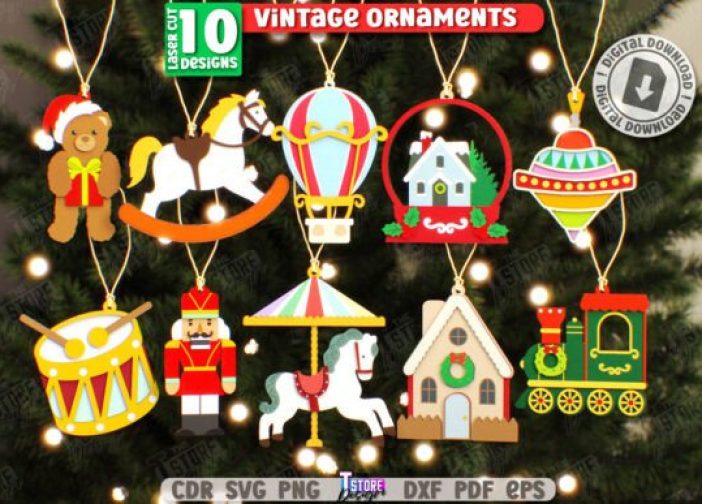 Lote de adornos navideños vintage