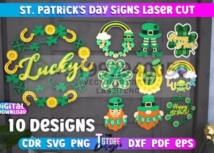 Lote de carteles de San Patricio Decoración de pared