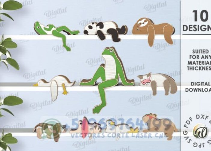 Lote de divertidos animales para colocar en estanterías