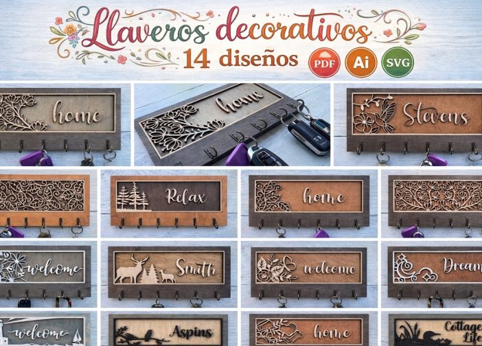 Lote de llaveros decorativos (14 diseños)