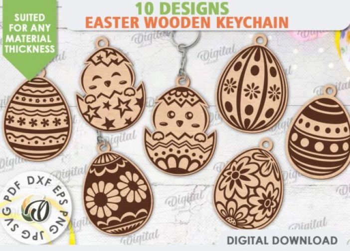 Lote de llaveros forma de huevo de Pascua