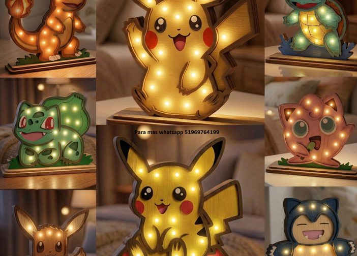 Luz nocturna lamparas de pokemon