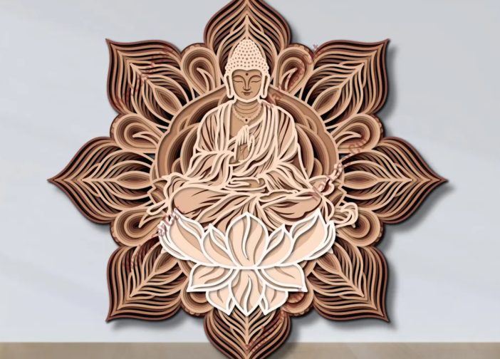 Mandala de loto de buda multicapa