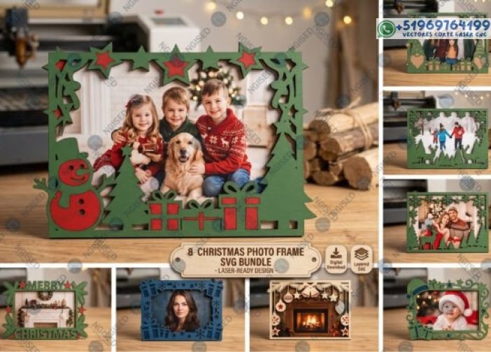 Marco de fotos de Navidad SVG paquete
