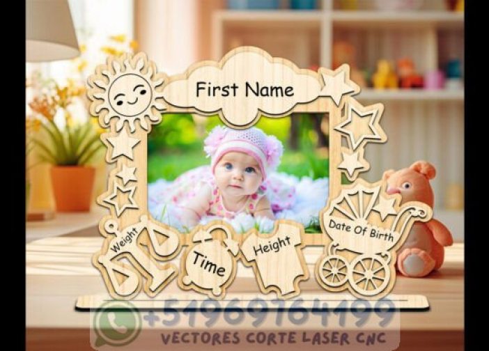 Marco de fotos de nacimiento de bebé