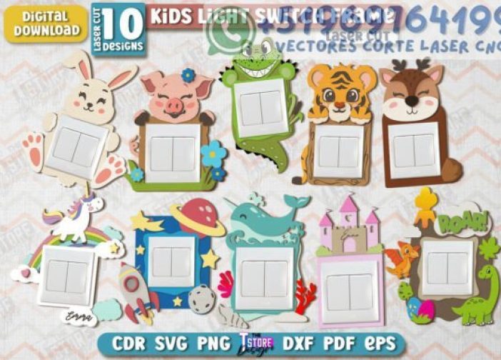 Marco de interruptor de luz para niños