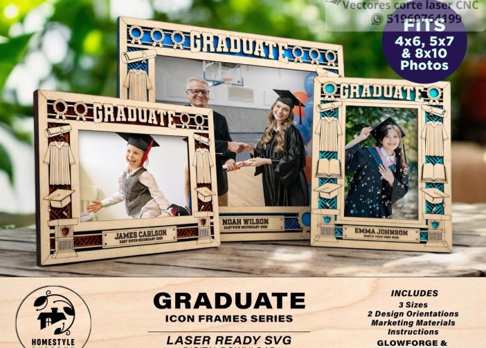 Marcos con iconos para graduados