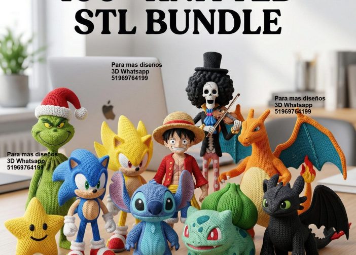 Más de 100 adorables personajes tejidos en 3D