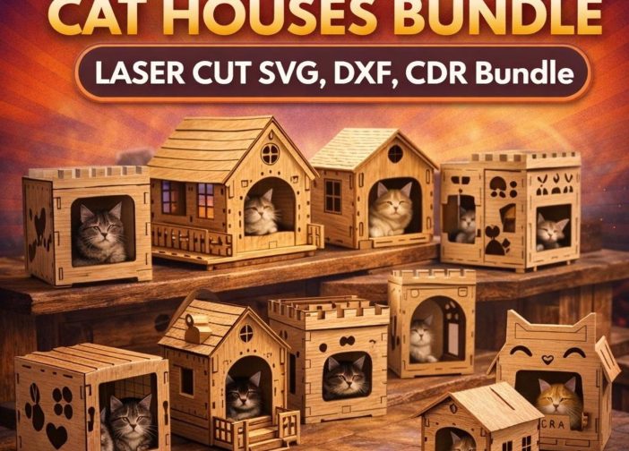 Más de 30 diseños de casas de gatos Para mas Vectores Whatsapp 51969764199