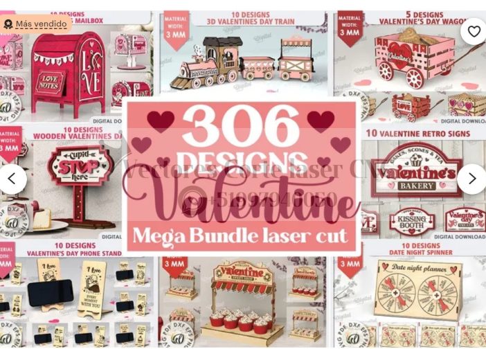 Mega paquete de corte laser para el dia de san valentin