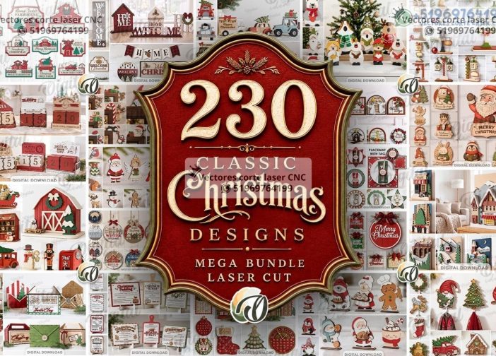Megapaquete clásico de Navidad 230 diseños navideños Para mas Vectores Whatsapp 51969764199