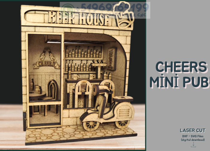 Mini Beer House Bar Archivos DXF y SVG