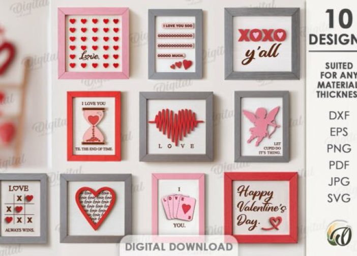 Mini decoraciones de pared para el Día de San Valentín