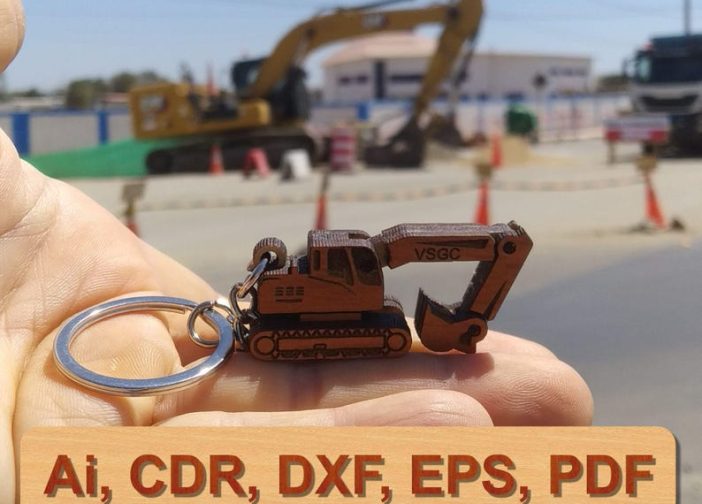 Mini llavero de excavadora modelo 3D