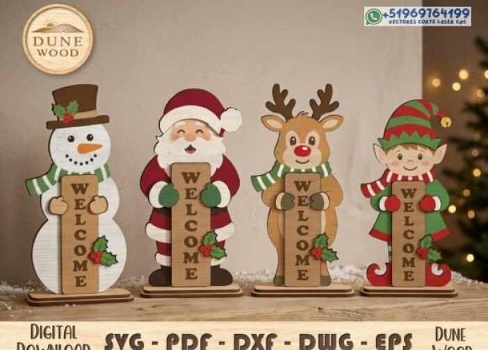 Navidad Bienvenida Personaje SVG