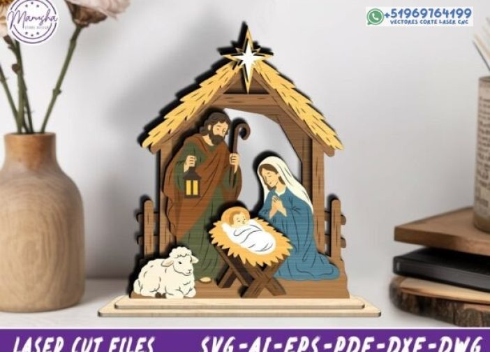 Niñera De Estante De Natividad Cristiana SVG